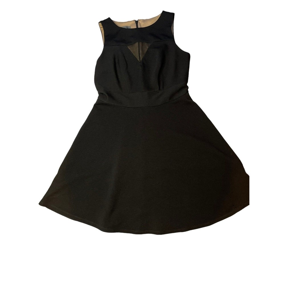 Donna Ricco NY Dress Womens Size 10 Black Sheer peep Cocktail Party Little Black - Picture 1 of 8